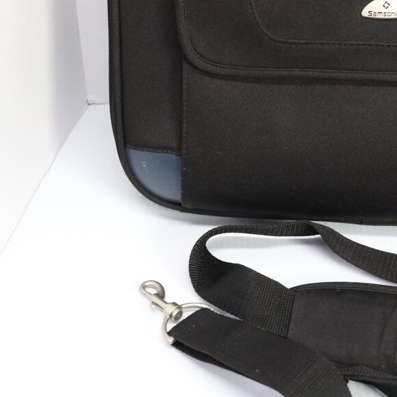 Samsonite Laptop Bag Briefcase Soft Messenger Black w/ Strap - Picture 6 of 16